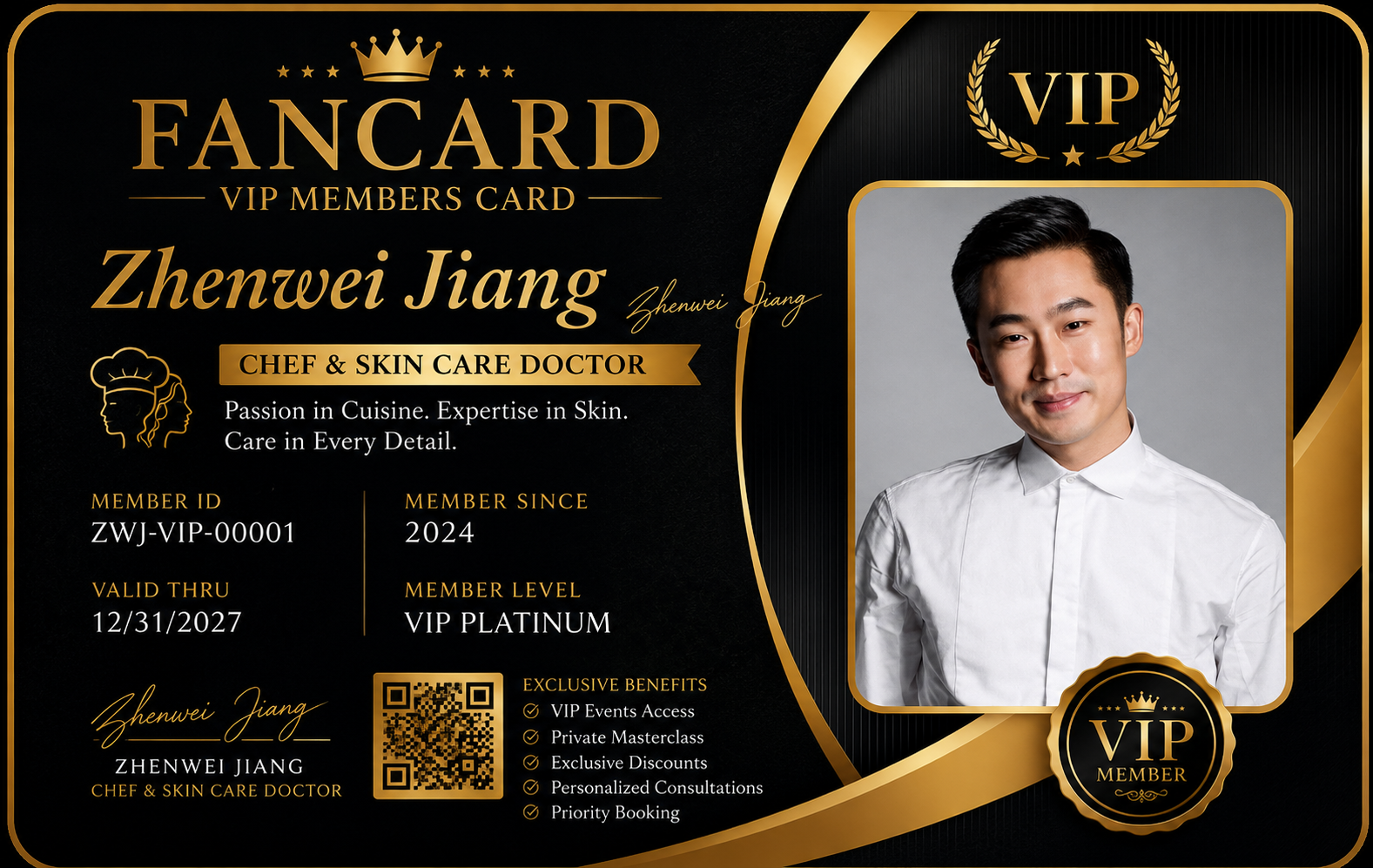 Zhenwei Jiang VIP Fan Membership Card